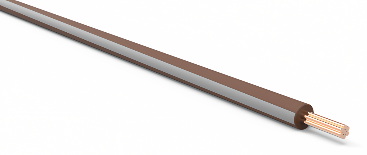 20ga Automotive TXL Wire - BROWN w/ GRAY Stripe