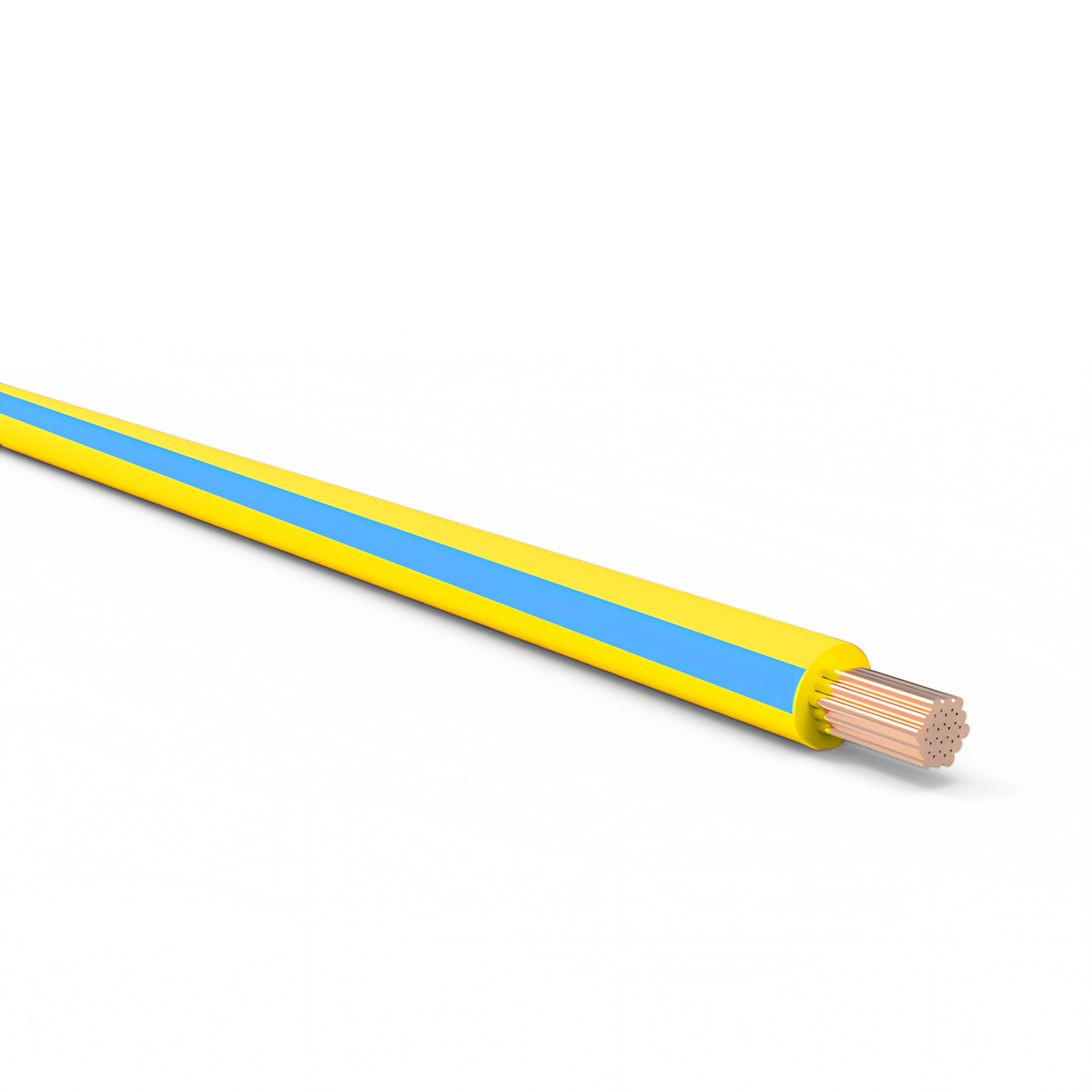 14ga Automotive TXL Wire - YELLOW w/ BLUE Stripe