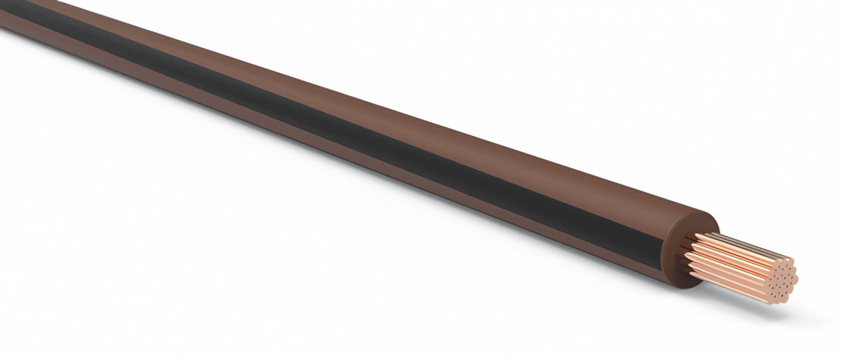 18ga Automotive TXL Wire - BROWN w/ BLACK Stripe