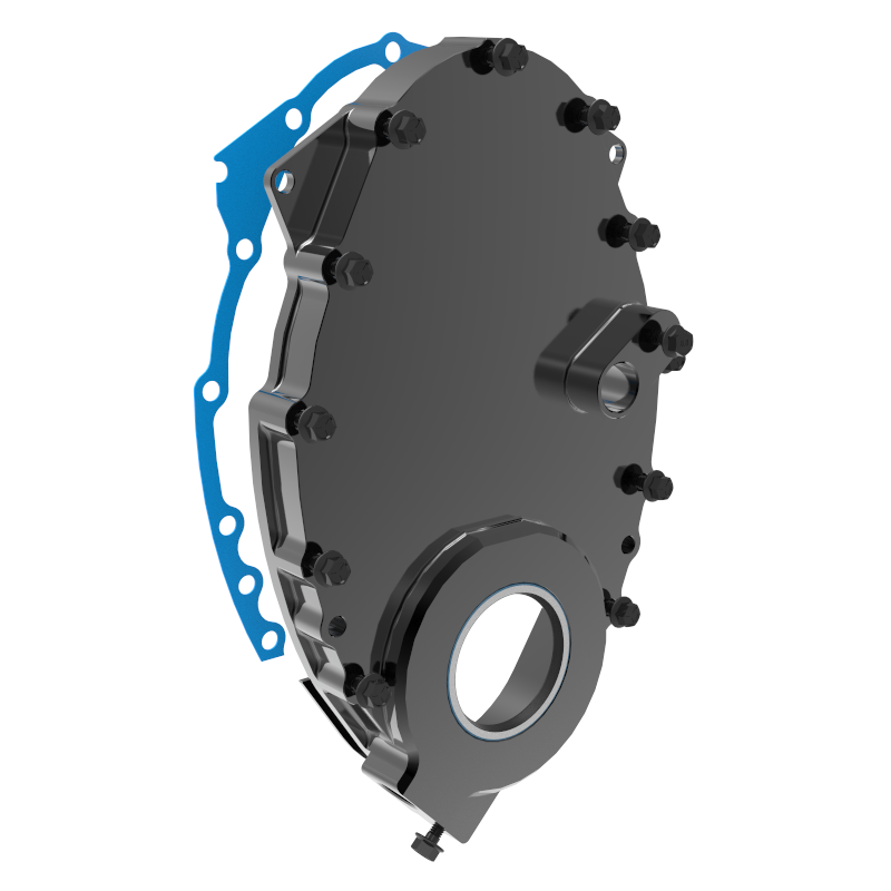 Billet Aluminum Timing Cover w/ CKP w/ CMP w/ Electric Water Pump w/ 2.25" Hub