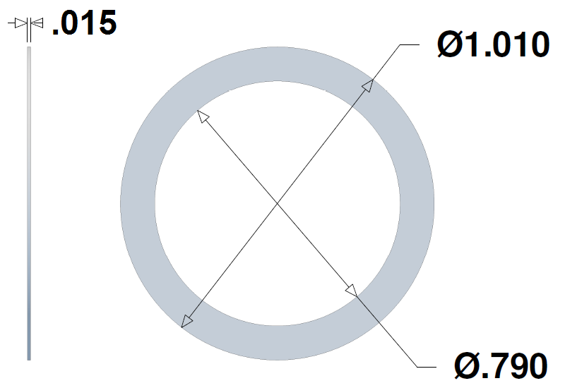 Sensor Shim - 1.010 x 0.790 x 0.015 inch