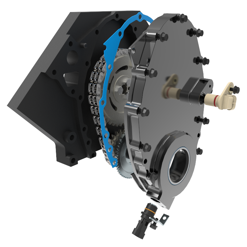 EFI 58x Crank and Cam Signal Conversion Kit w/ 4x CMP in Timing Cover (w/ Electric Water Pump w/ BBC Snout)